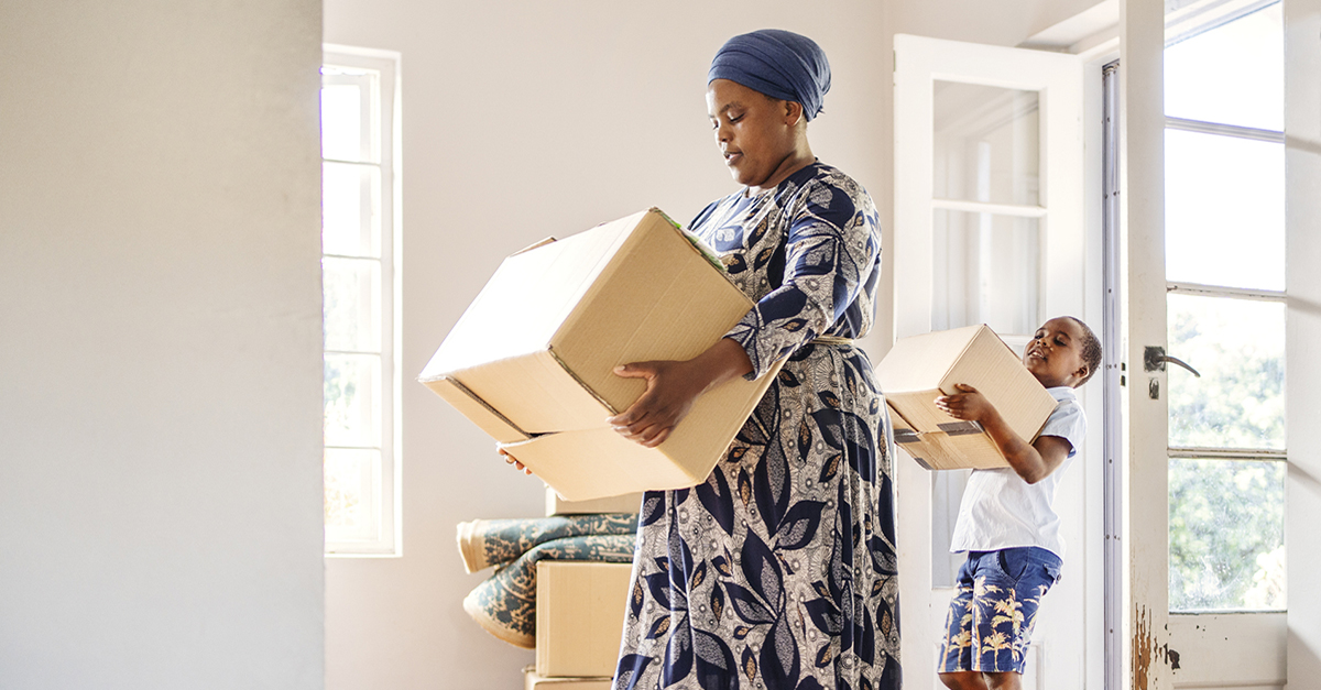 A single mother and her son moving in