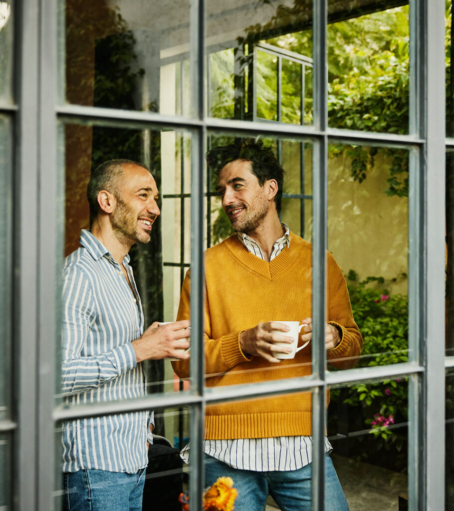 people in window